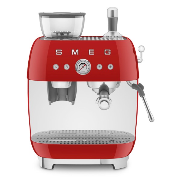 Smeg EGF03RDEU Espressomaschine mit integriertem Mahlwerk 50's Style Rot