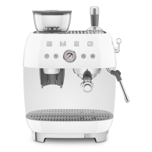 Smeg EGF03WHEU Espressomaschine mit integriertem Mahlwerk 50's Style Weiß