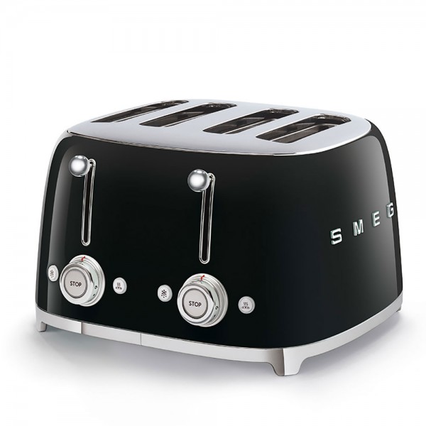 Smeg TSF03BLEU 50's Retro Style 4-Schlitz-Toaster Schwarz