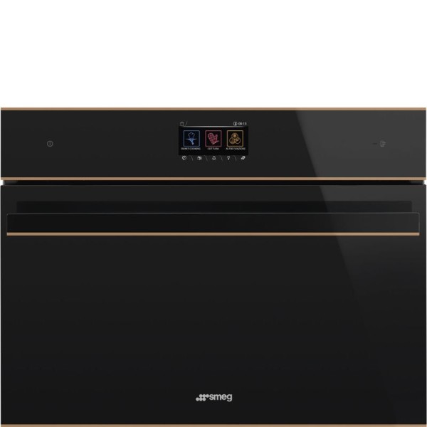 Smeg SO4604M2PNR Kompakt-Mikrowellenbackofen 45cm SPEEDWAVE Dolce Stil Novo Eclipse-Schwarzglas