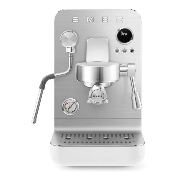 Smeg EMC02WHMEU Minipro Espresso-Kaffeemaschine Weiß-Matt Collezione